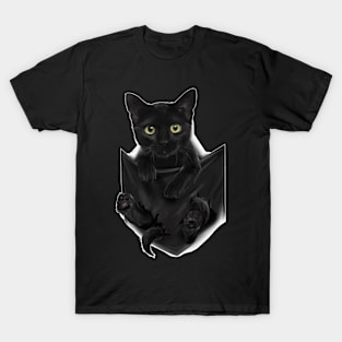 Black Cat Stern In Pocket  S Cats   Gifts T-Shirt